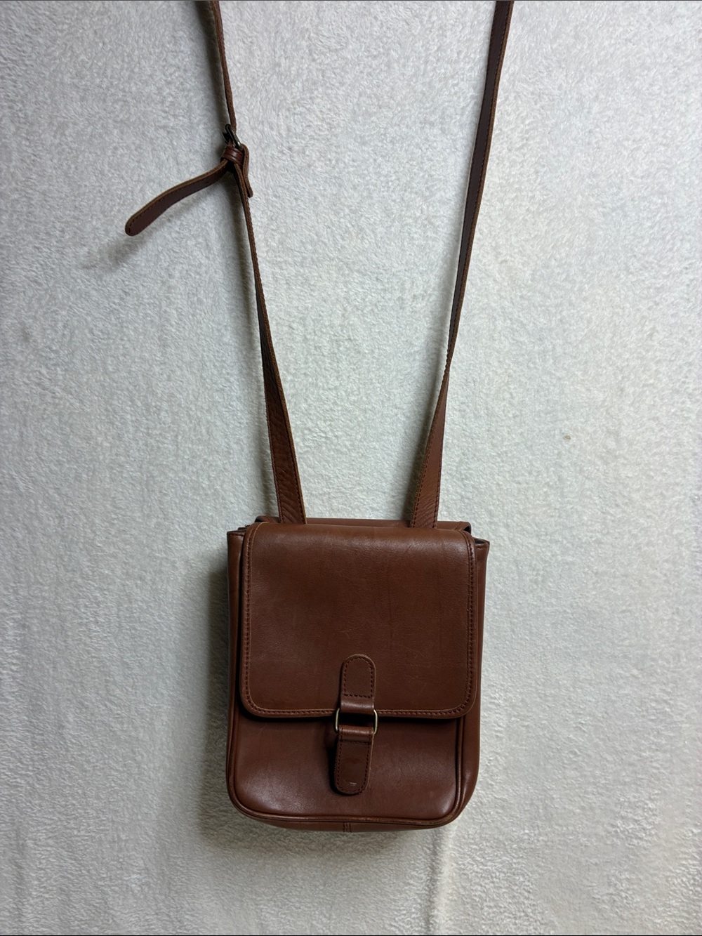 Eddie Bauer Brown Leather Messenger Crossbody